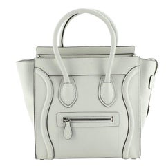 Used Celine Luggage Bag Grainy Leather Micro