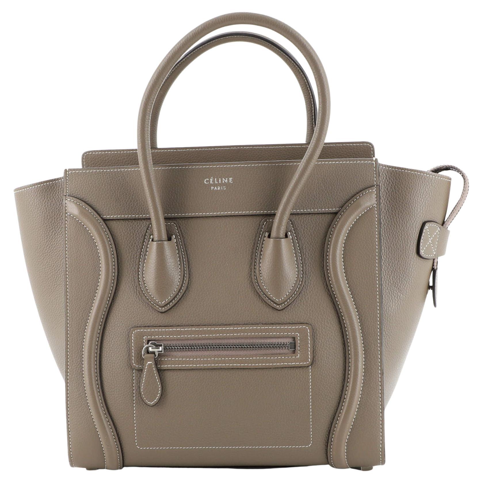 Celine Luggage Bag Grainy Leather Micro For Sale at 1stDibs