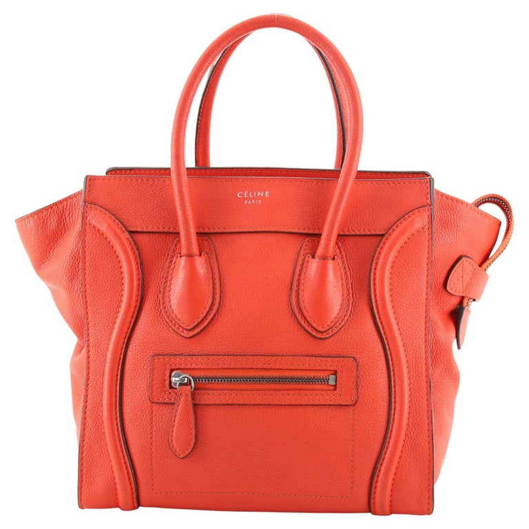 Celine Luggage Bag Grainy Leather Micro For Sale at 1stDibs