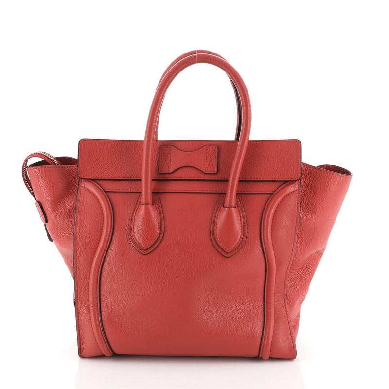 Pink Celine  Luggage Bag Grainy Leather Mini