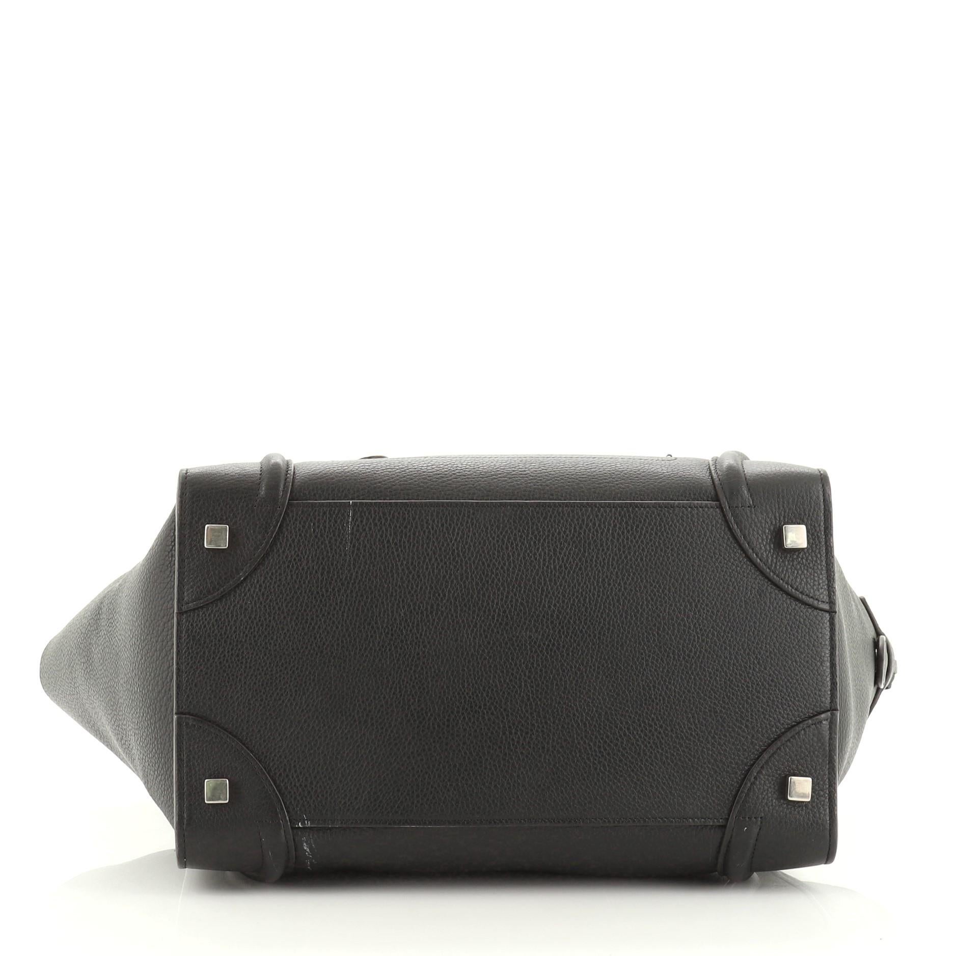 Black Celine Luggage Bag Grainy Leather Mini