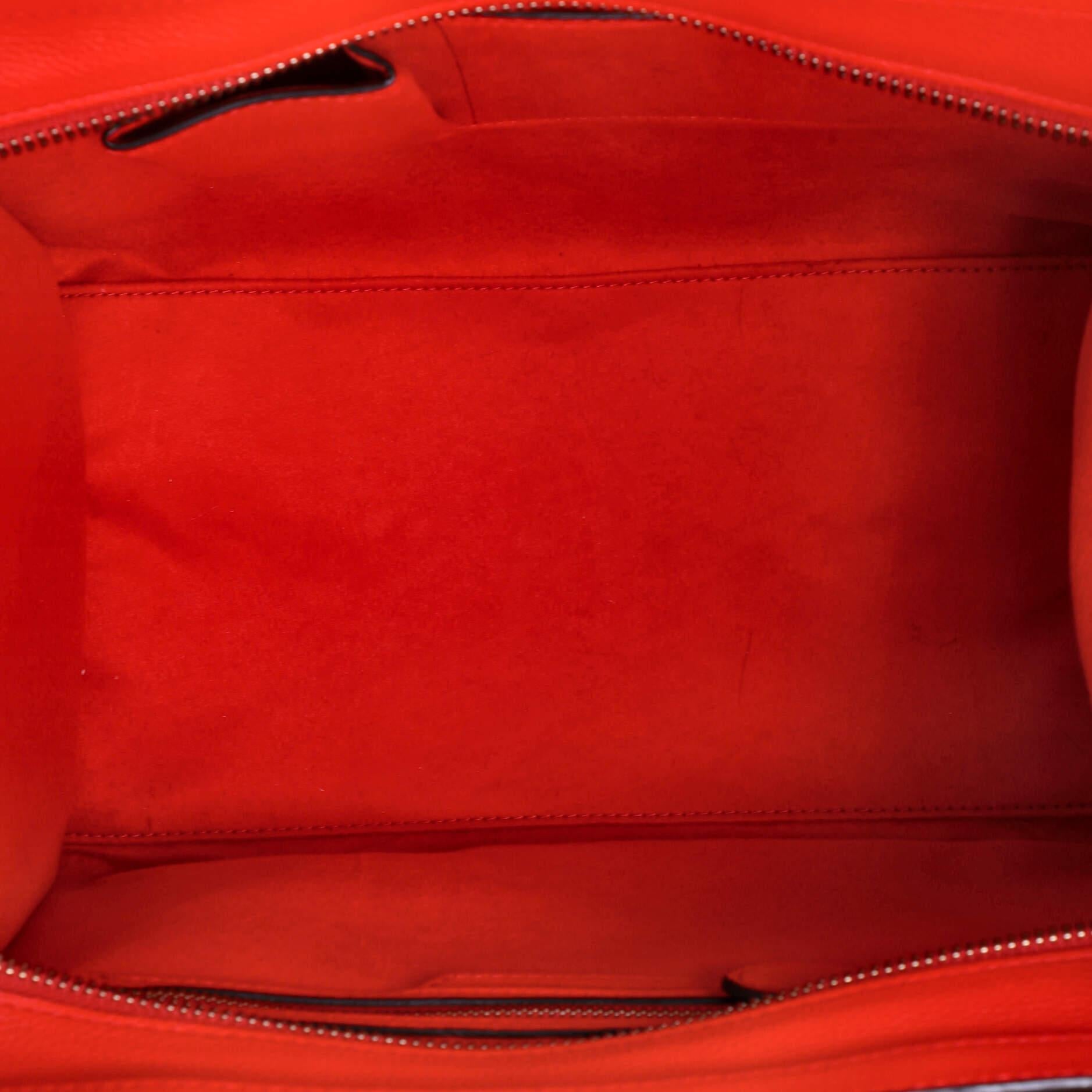 Red Celine Luggage Bag Grainy Leather Mini