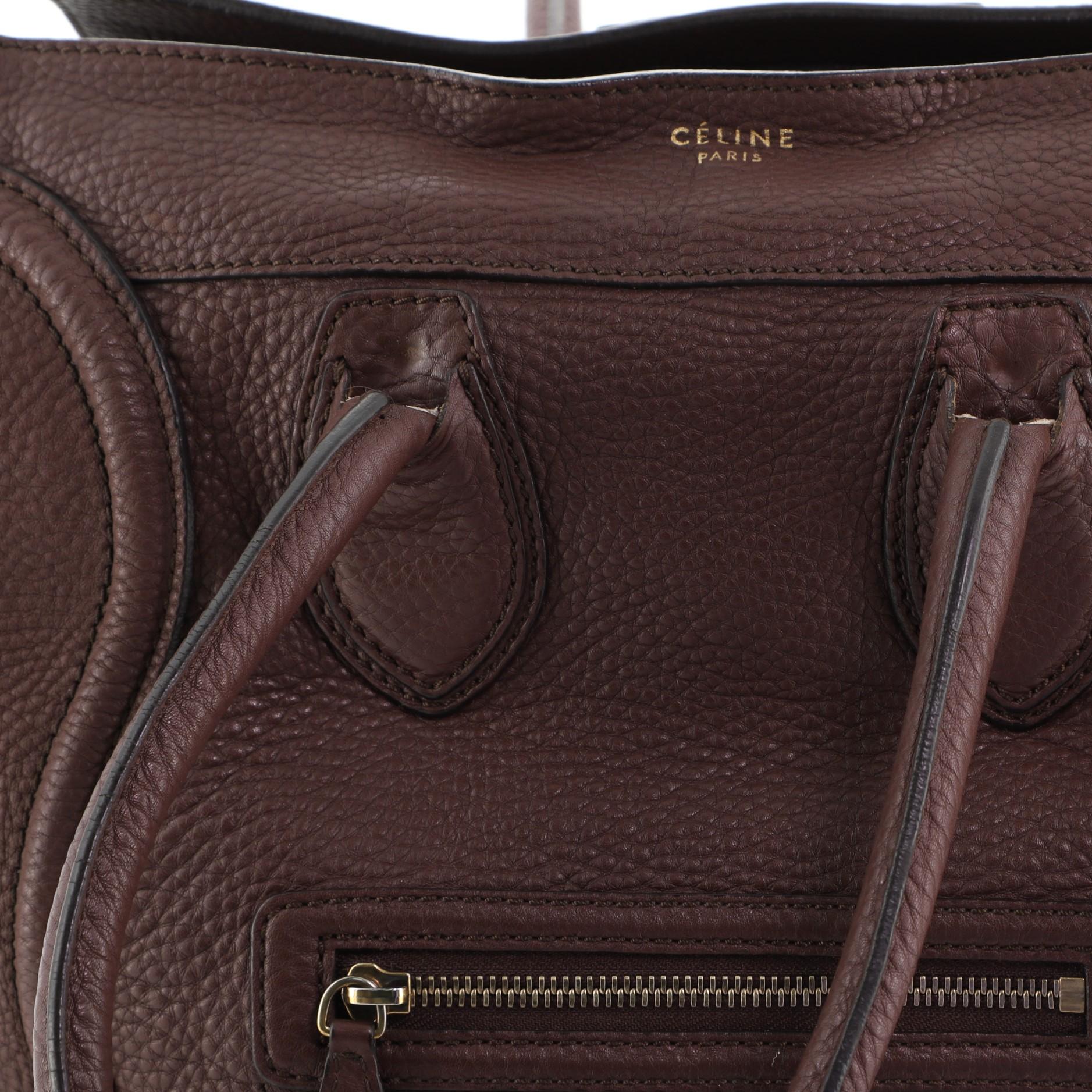 Celine Luggage Bag Grainy Leather Mini 2