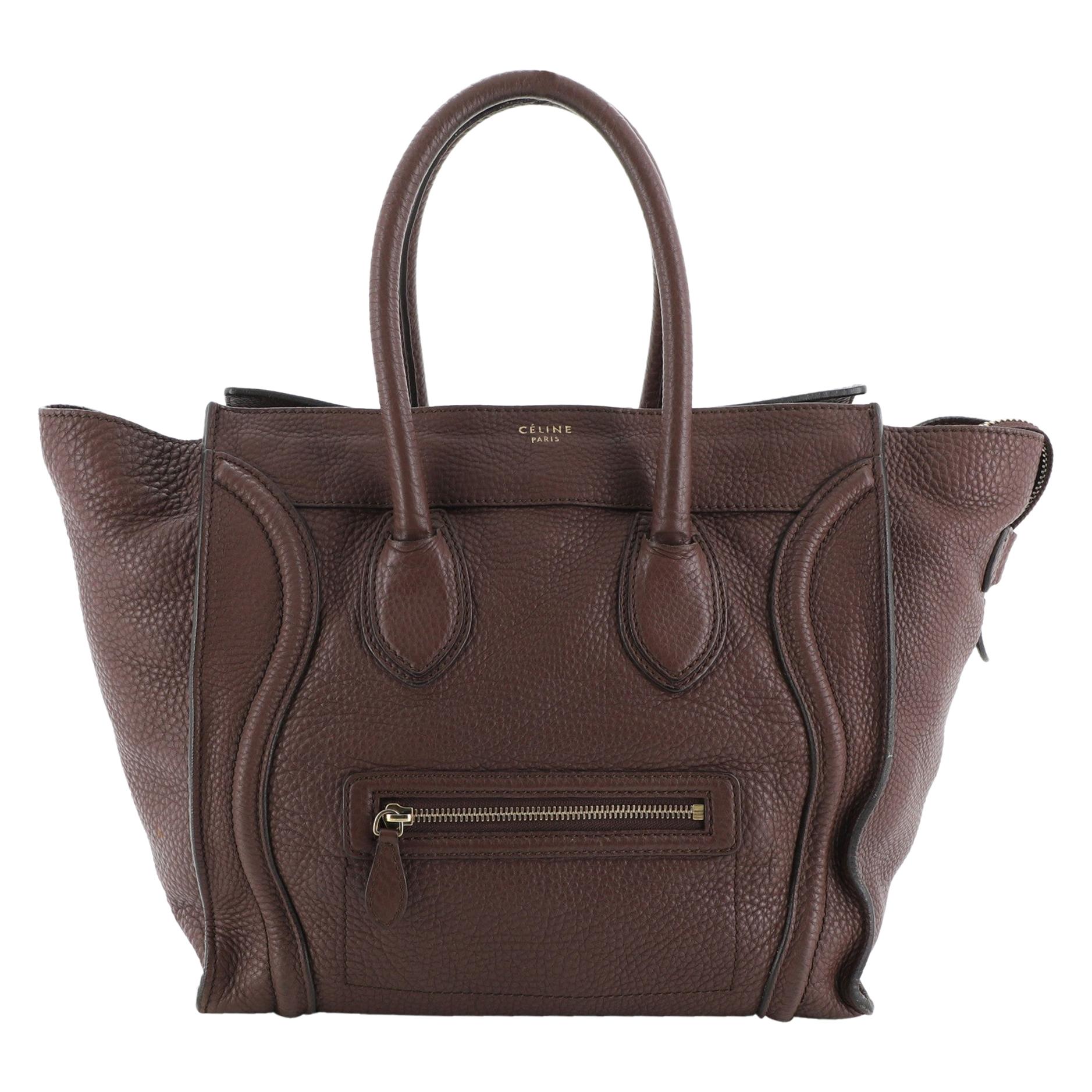 Celine Luggage Bag Grainy Leather Mini