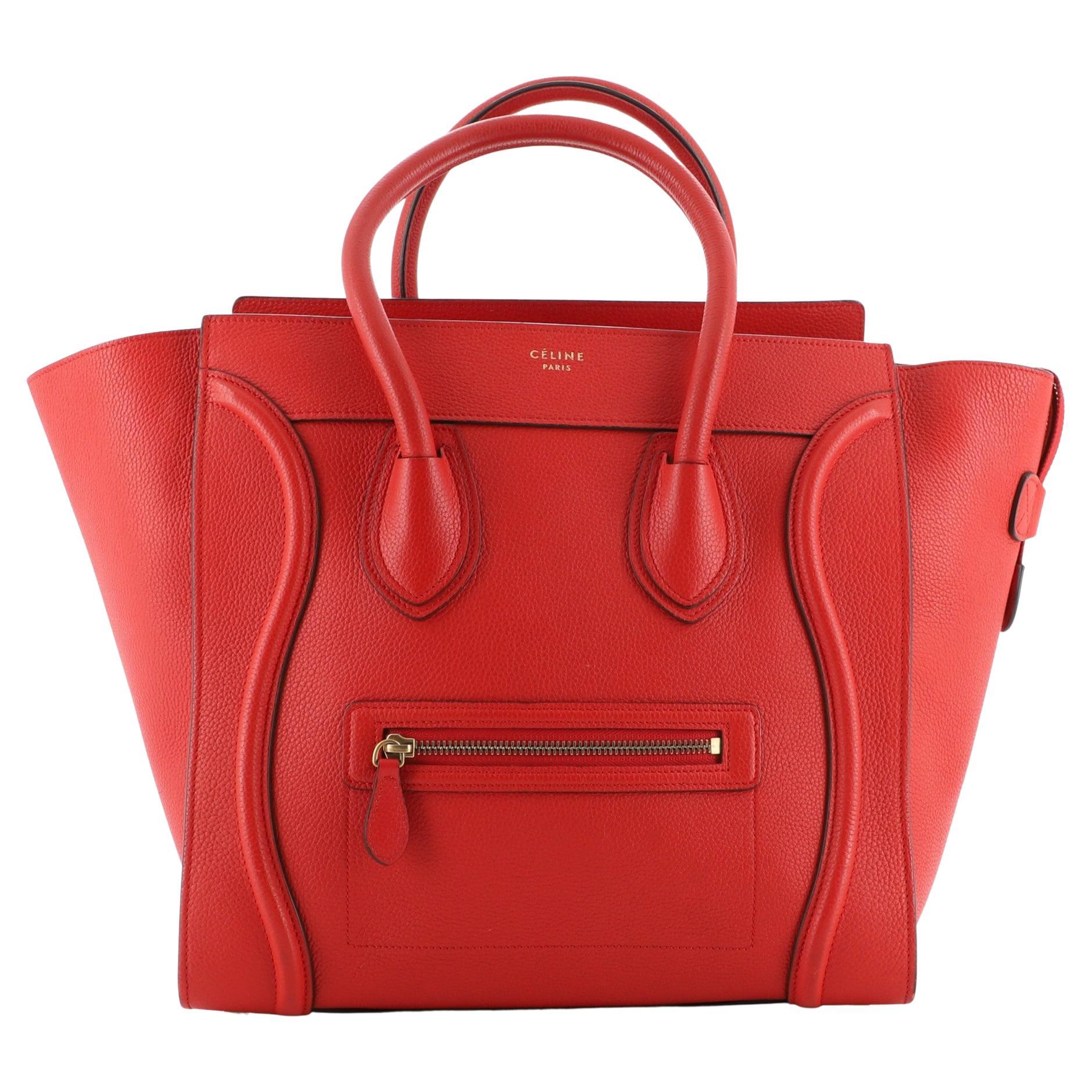 Celine Luggage Bag Grainy Leather Nano at 1stDibs