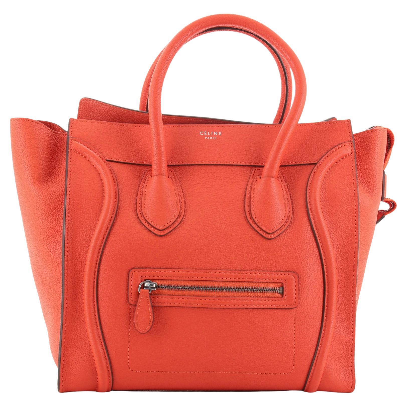 Celine Red Leather Mini Luggage Bag For Sale at 1stDibs | celine red ...