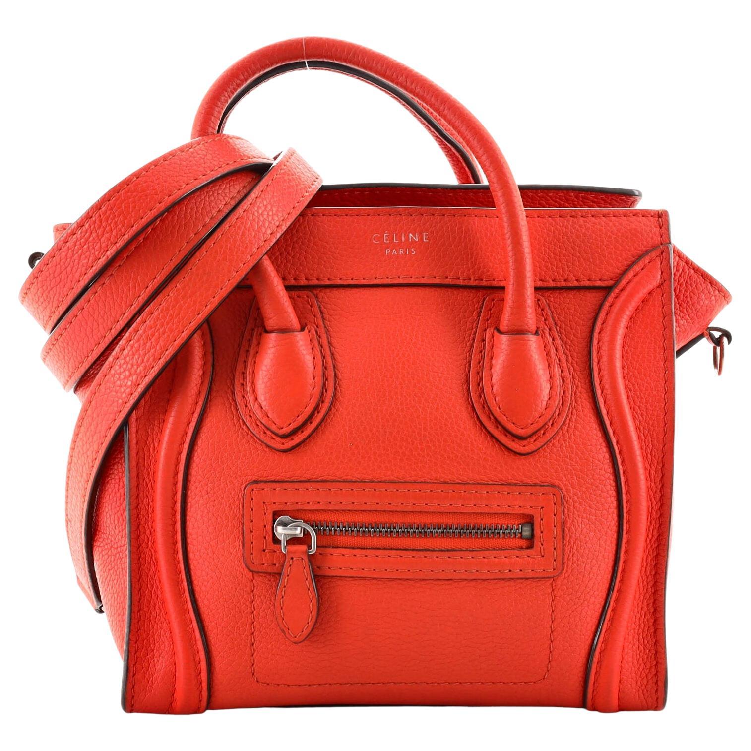 Celine Luggage Bag Grainy Leather Nano at 1stDibs