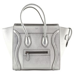 Celine Luggage Bag Metallic Leather Nano