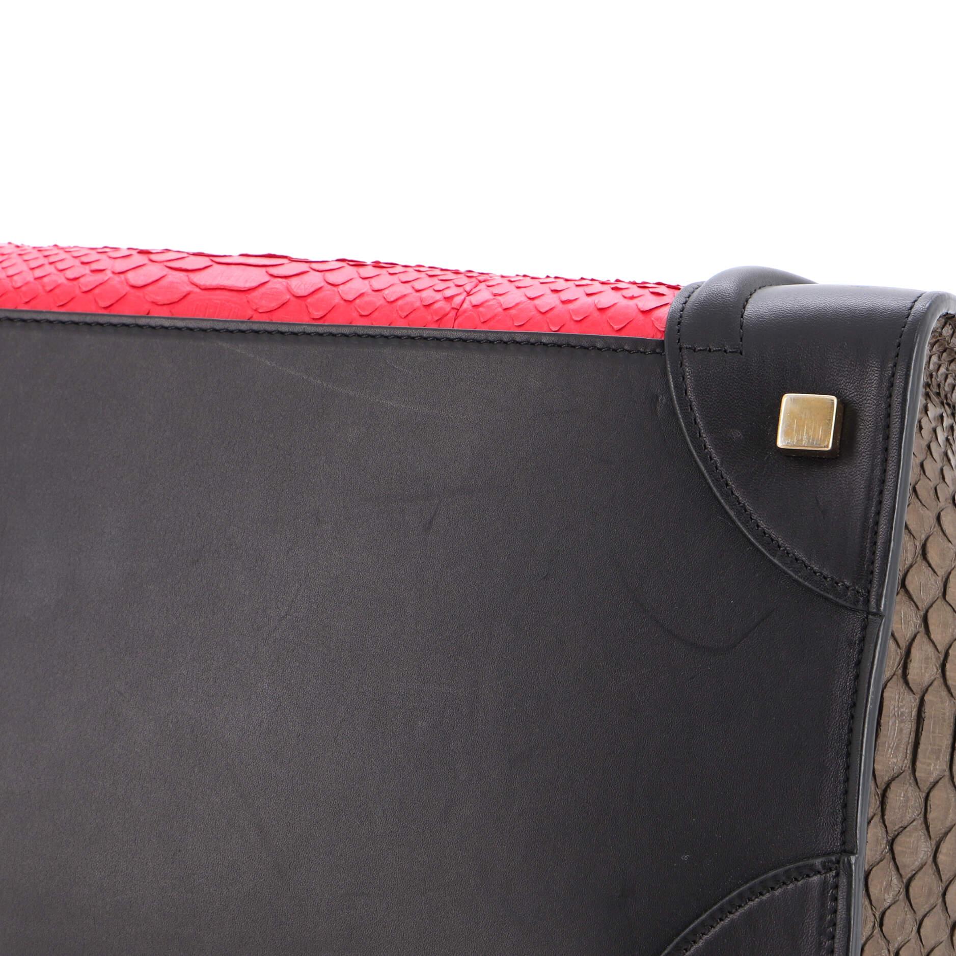 Celine Luggage Bag Python and Leather Mini For Sale 2
