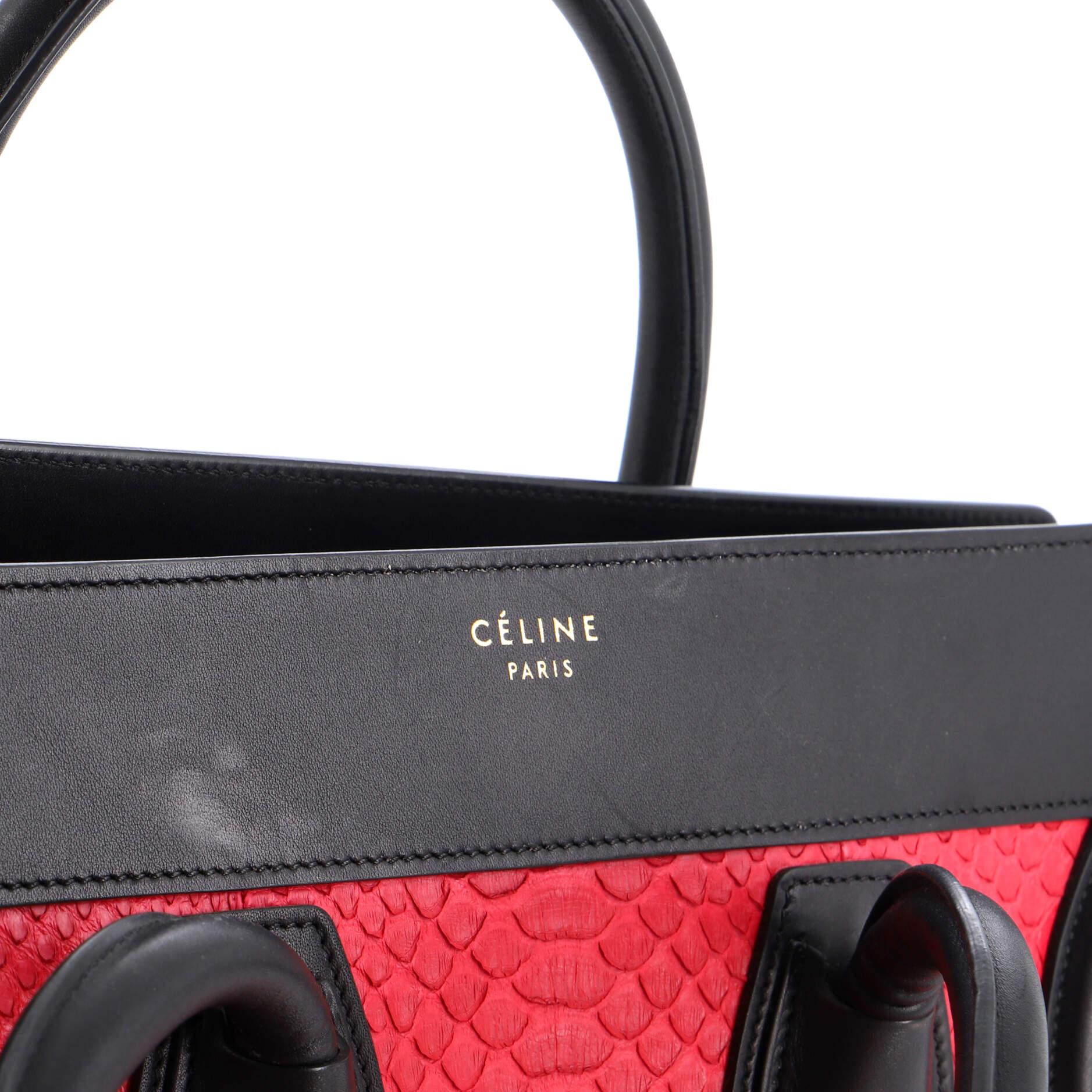 Celine Luggage Bag Python and Leather Mini For Sale 3