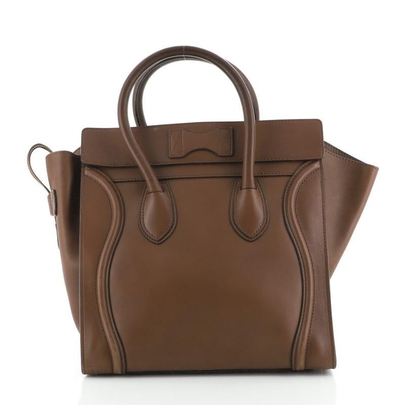 Brown Celine Luggage Bag Smooth Leather Medium