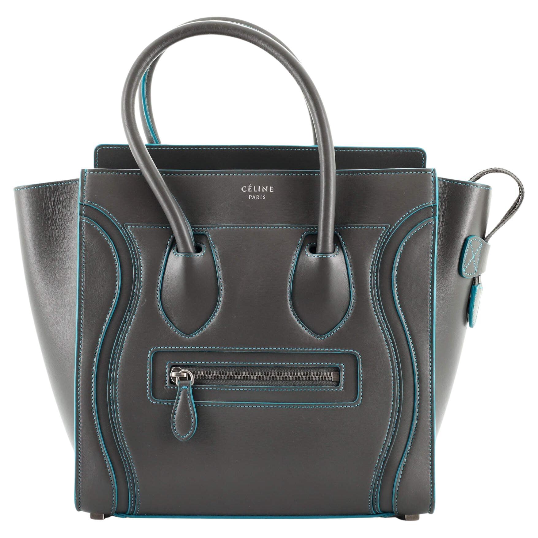 Celine Trapeze Handbag Crocodile Embossed Leather Large at 1stDibs