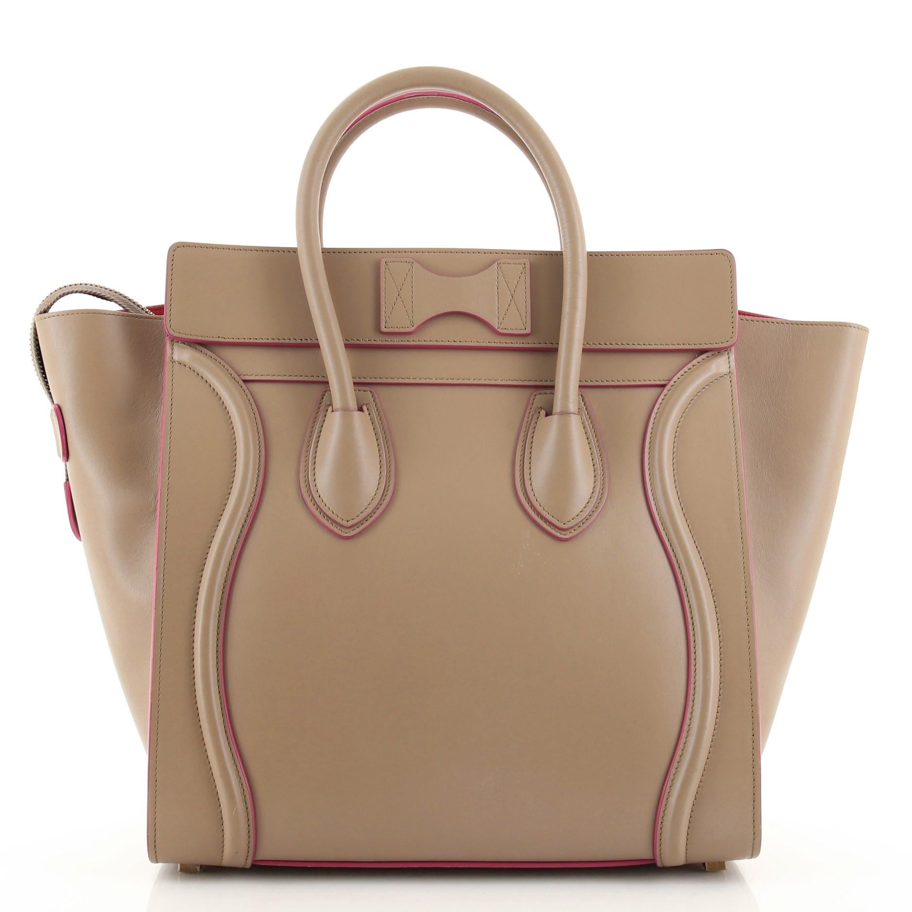 Brown Celine Luggage Bag Smooth Leather Mini