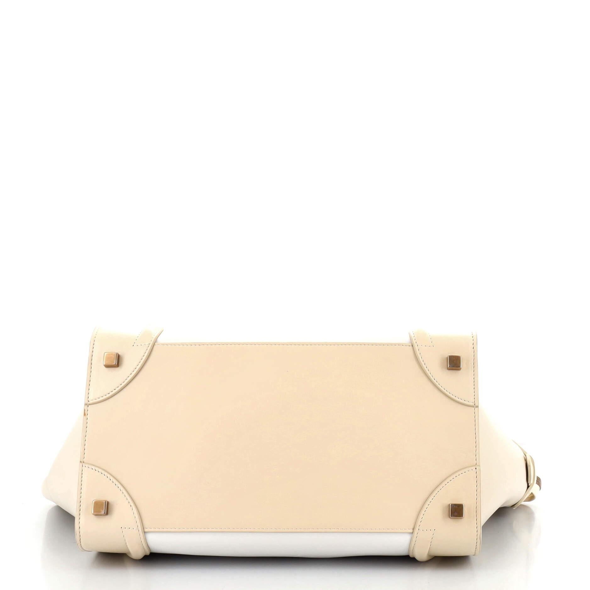 Beige Celine Luggage Bag Smooth Leather Mini