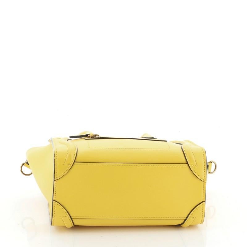 Yellow Celine Luggage Bag Smooth Leather Nano