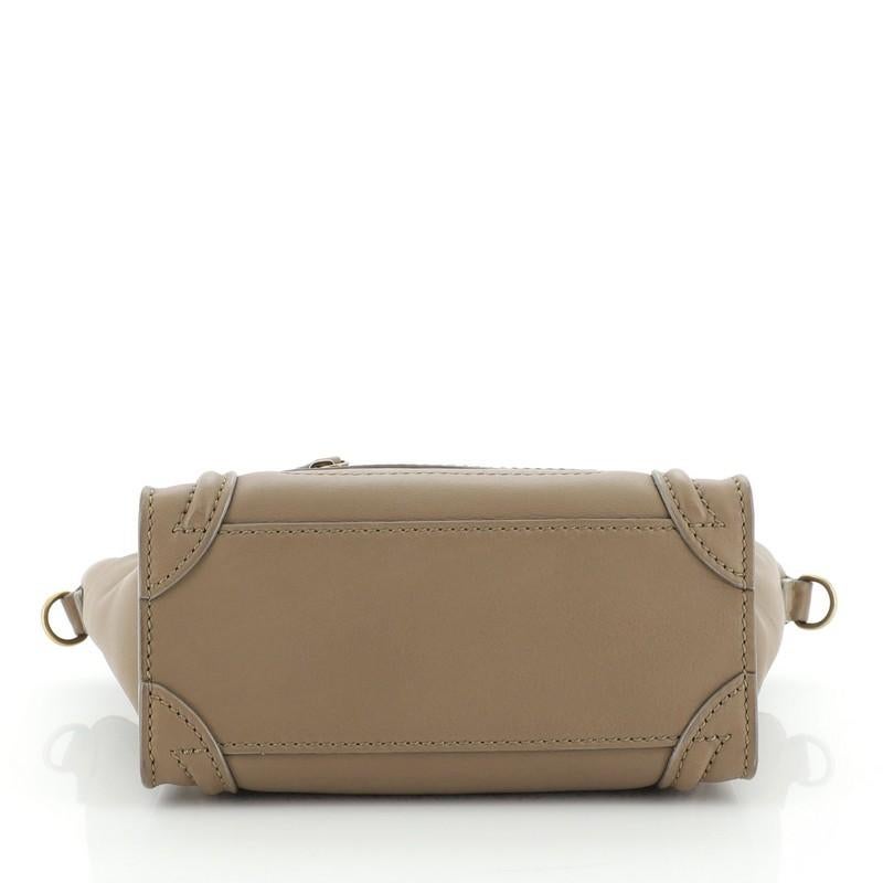 Brown Celine Luggage Bag Smooth Leather Nano