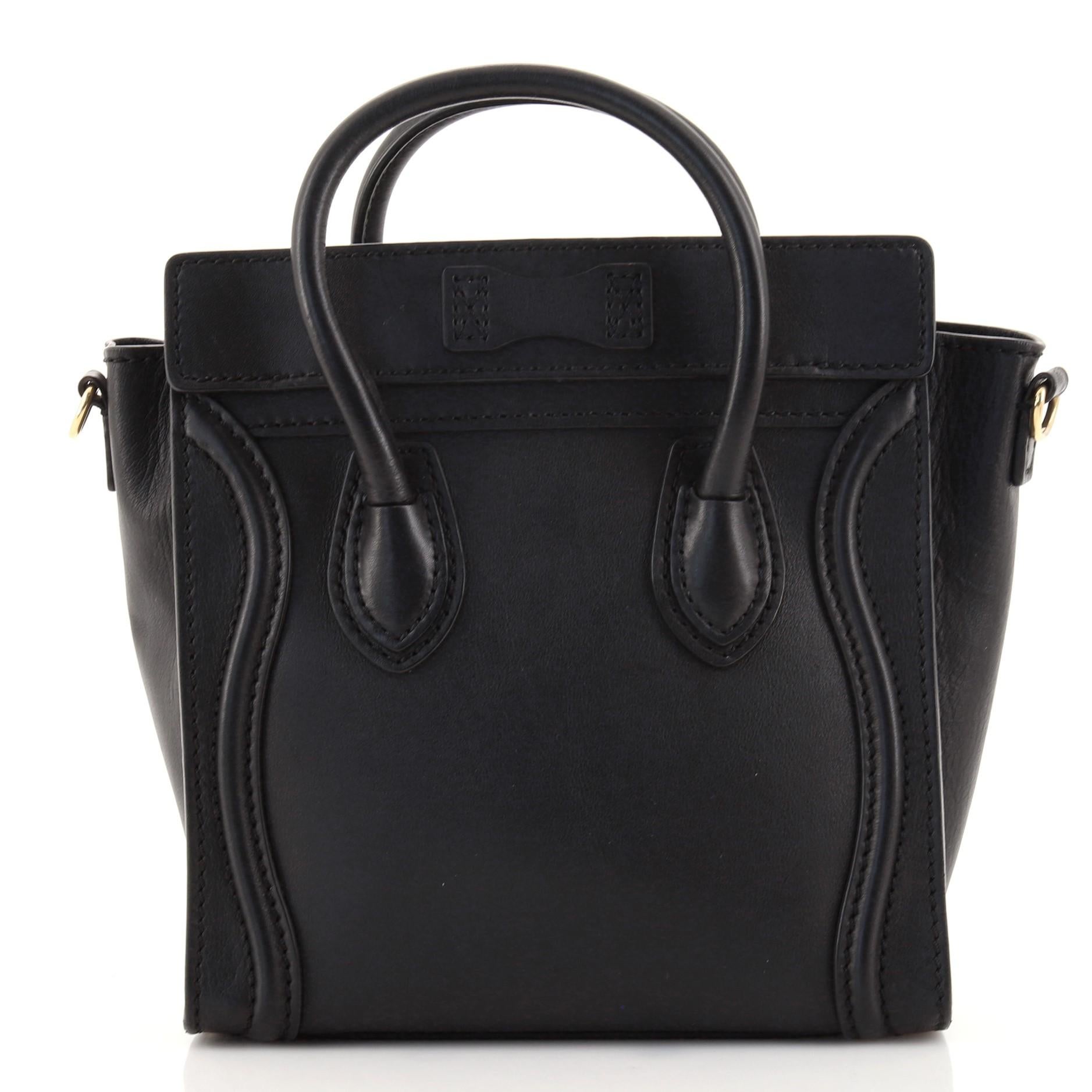 celine nano luggage bag in smooth calfskin