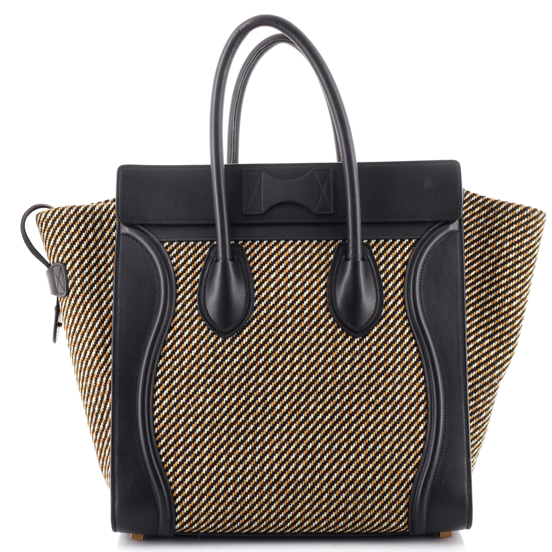 Celine Luggage Bag Woven Cotton Mini at 1stDibs | celine woven bag ...