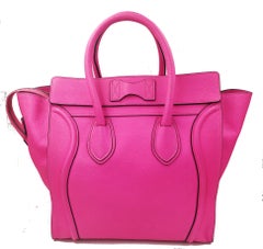 Céline Luggage Calf Micro Pantom Tote Pink Bullhide Leather Shoulder Bag