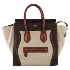 Celine Luggage Handbag Canvas and Leather Mini