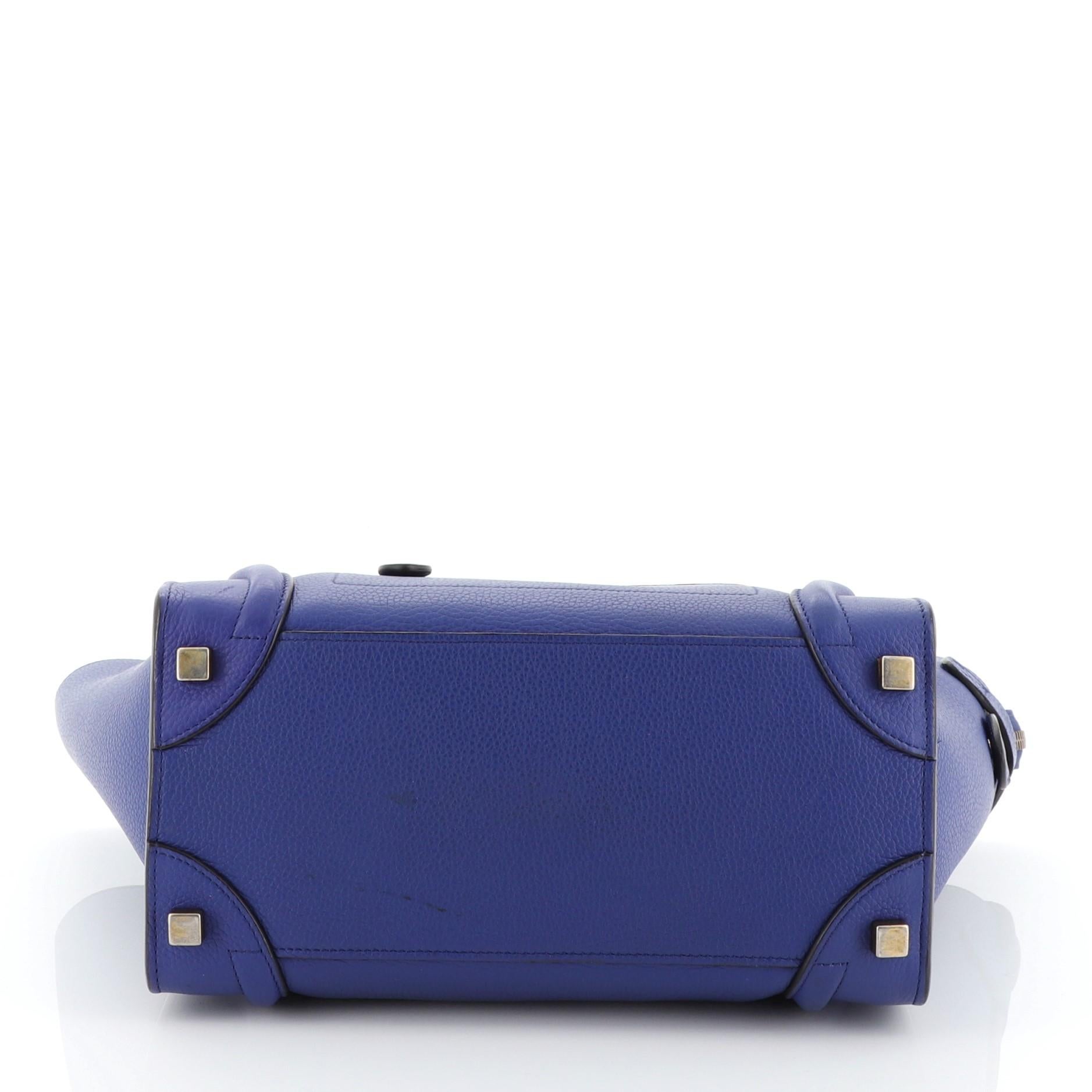 Celine Luggage Handbag Grainy Leather Micro  In Good Condition In NY, NY
