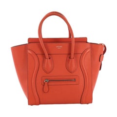 Celine Luggage Handbag Grainy Leather Micro