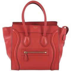 Celine Luggage Handbag Grainy Leather Micro