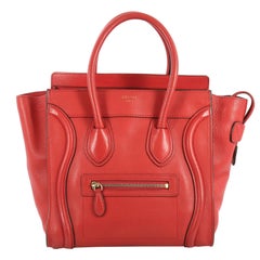 Celine Luggage Handbag Grainy Leather Micro