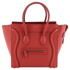 Celine Luggage Handtasche aus genarbtem Leder Micro