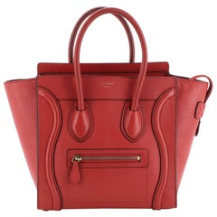 Celine Luggage Handbag Grainy Leather Micro