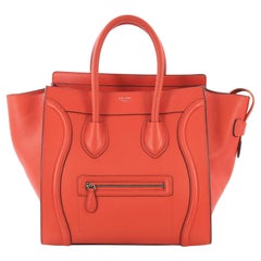 Celine Luggage Handbag Grainy Leather Mini