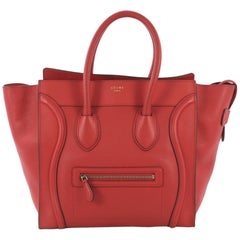 Celine Luggage Handbag Grainy Leather Mini