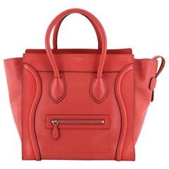 Celine Luggage Handbag Grainy Leather Mini