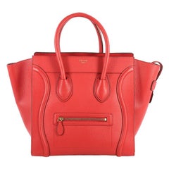 Celine Luggage Handbag Grainy Leather Mini