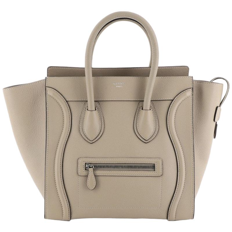 Celine Luggage Handbag Grainy Leather Mini 