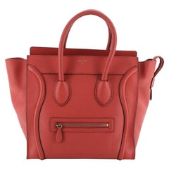 Celine Luggage Handbag Grainy Leather Mini