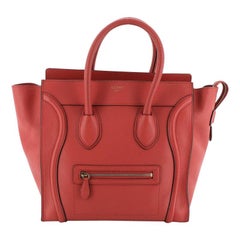 Used Celine Luggage Handbag Grainy Leather Mini