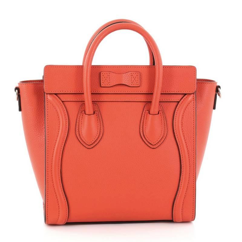 Celine Luggage Handbag Grainy Leather Nano In Good Condition In NY, NY