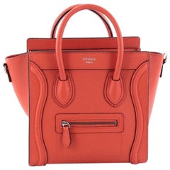 Celine Luggage Handbag Grainy Leather Nano