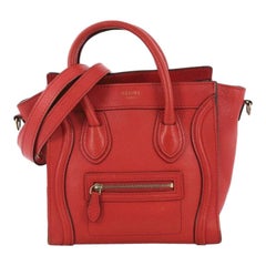 Celine Luggage Handbag Grainy Leather Nano