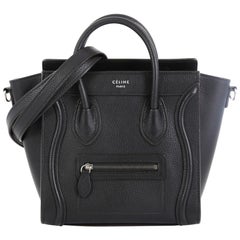 Celine Luggage Handbag Grainy Leather Nano