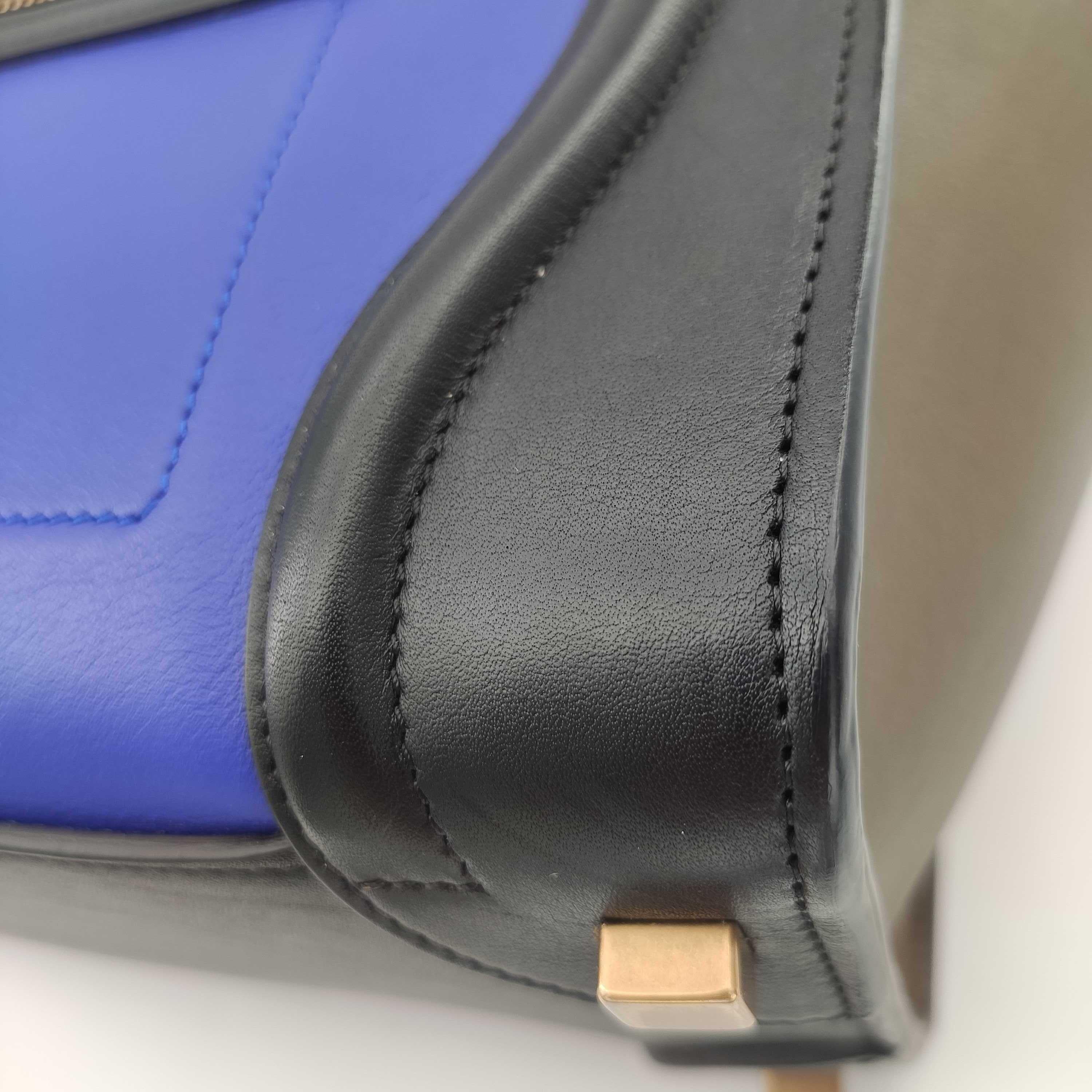 CÉLINE luggage Handbag in Blue Leather 5