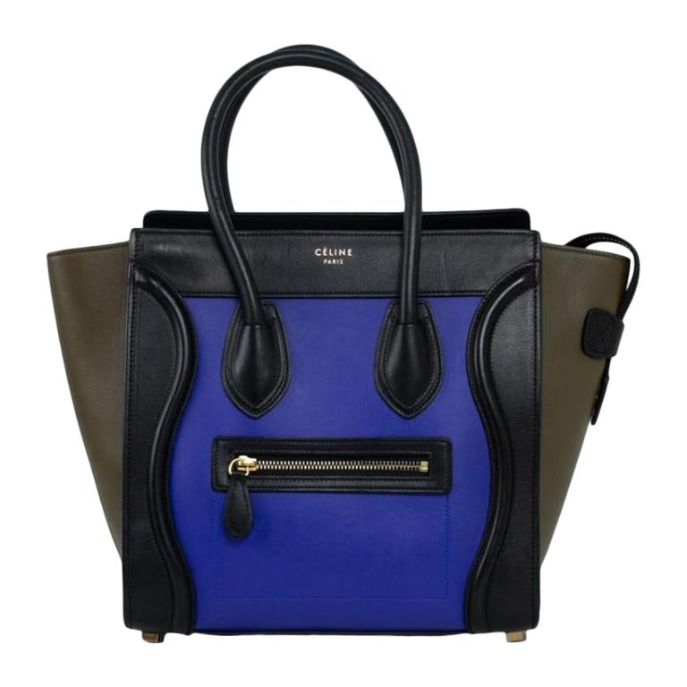 CÉLINE luggage Handbag in Blue Leather