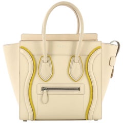 Celine Luggage Handbag Leather with Felt Micro