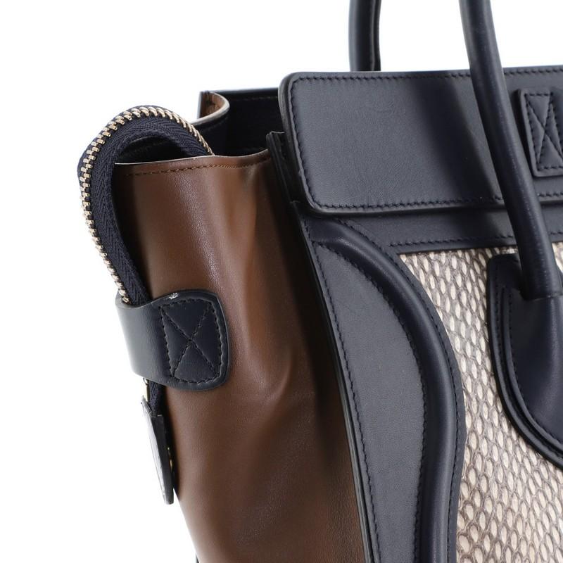Celine Luggage Handbag Python and Leather Micro 1