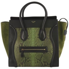 Celine Luggage Handbag Python and Leather Mini