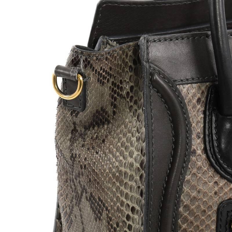 Celine Luggage Handbag Python and Leather Nano 1