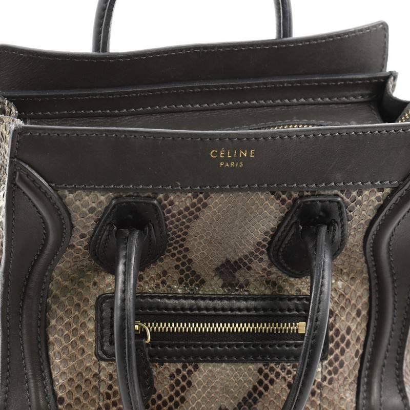 Celine Luggage Handbag Python and Leather Nano 2