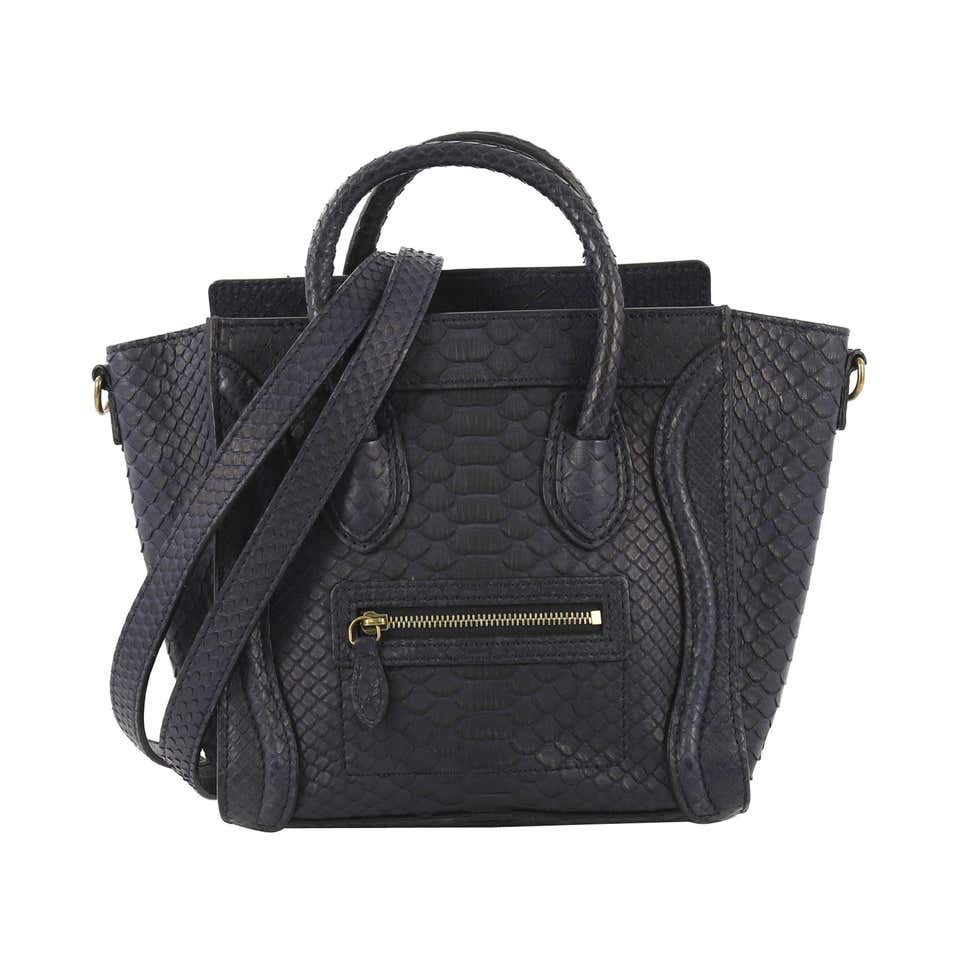 Celine Luggage Handbag Python Nano at 1stDibs