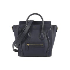 Used Celine Luggage Handbag Smooth Leather